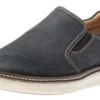 McGuffey Perforated Navy Leather Slip-On Sneaker -Walking On A Cloud johmcguffeyps03