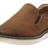 McGuffey Perforated Tan Brown Leather Slip-On Sneaker -Walking On A Cloud johmcguffeyps06