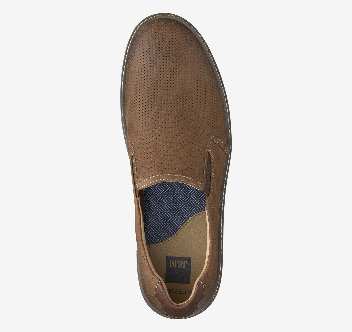 McGuffey Perforated Tan Brown Leather Slip-On Sneaker 4 McGuffey Perforated Tan Brown Leather Slip-On Sneaker - Image 2