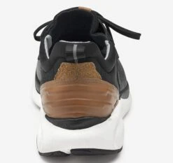 XC4 TR1-Luxe Hybrid Black Leather Lace-Up Sneaker -Walking On A Cloud johtr1luxe01d