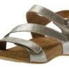 Josef Seibel Tonga 25 Cristal Silver Leather Asymmetrical Sandal -Walking On A Cloud jos78519 38657