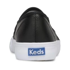 Keds Double Decker Black Perforated Leather Slip-On Sneaker -Walking On A Cloud keddoubledp01c
