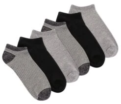 K. Bell Women's Black Multicolour No Show Socks (Six Pair Pack)