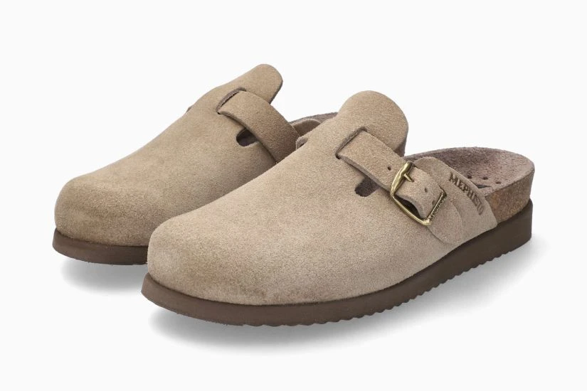 Mephisto Halina Warm Grey Suede Leather Clog 5 Mephisto Halina Warm Grey Suede Leather Clog - Image 3