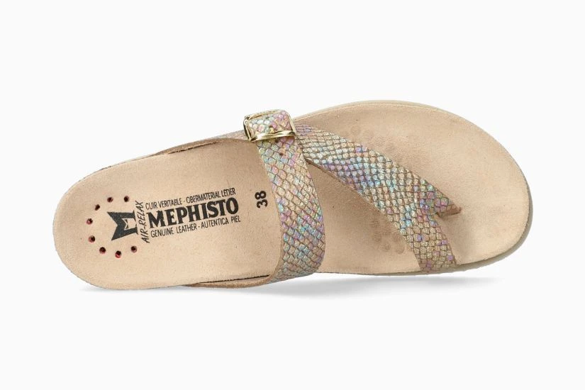 Mephisto Helen Gold Multicoloured Reptilia Thong Sandal 5 Mephisto Helen Gold Multicoloured Reptilia Thong Sandal - Image 3
