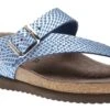 Mephisto Helen Cuba Cobalt Blue Textured Leather Thong Sandal