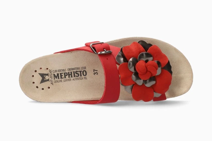 Mephisto Helen Flower Red Thong Sandal 4 Mephisto Helen Flower Red Thong Sandal - Image 2