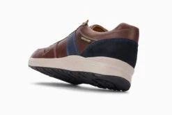 Mephisto Vito Chesnut Brown Navy Leather Lace-Up Sneaker 9 Mephisto Vito Chesnut Brown Navy Leather Lace-Up Sneaker -Walking On A Cloud mepvito02e