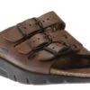 Mephisto Zach Unisex Brown Scratch Leather Slide Sandal -Walking On A Cloud mepzach02
