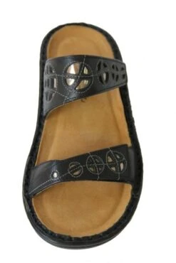 Cornet Black Leather Slide Sandal -Walking On A Cloud naocornetnald