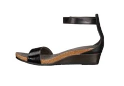 Pixie Black Leather Wedge Sandal -Walking On A Cloud naopixienewd
