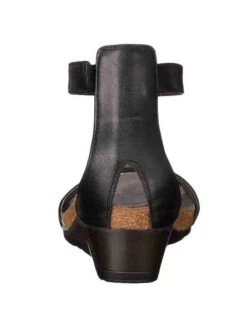 Pixie Black Leather Wedge Sandal -Walking On A Cloud naopixienewg