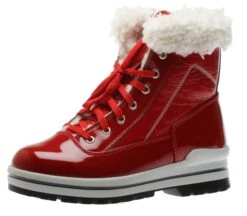 Olang Rimini Lace-Up Red Patent Winter Ankle Boot -Walking On A Cloud olarimini10