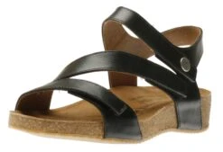 Josef Seibel Tonga 25 Black Leather Asymmetrical Sandal