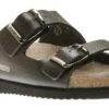 Mephisto Harmony Black Leather Slide Sandal