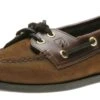 Sperry Men's Authentic Original Brown Nubuck Leather Two Eye Boat Shoe