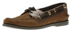 Sperry Men's Authentic Original Brown Nubuck Leather Two Eye Boat Shoe