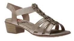 RELIFE R4017 Beige Metallic Embellished Strappy Heeled Sandal