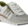 RELIFE Women's White Lime Green Zipper Lace-Up Sneaker -Walking On A Cloud rel208051309