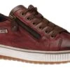 Remonte Ottawa Burgundy Leather Zipper Lace-Up Sneaker
