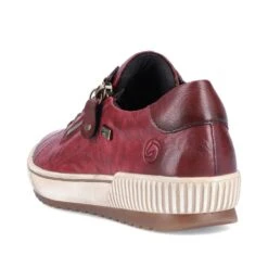 Remonte Ottawa Burgundy Leather Zipper Lace-Up Sneaker -Walking On A Cloud remd070035c