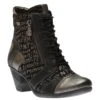 Remonte Posen Black Print Lace-Up Ankle Boot -Walking On A Cloud remd879404