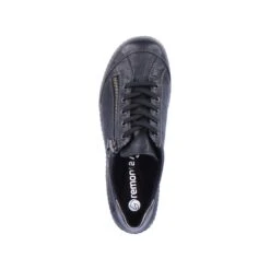Remonte Ottawa Black Leather Lace-Up Sneaker -Walking On A Cloud remr140206d