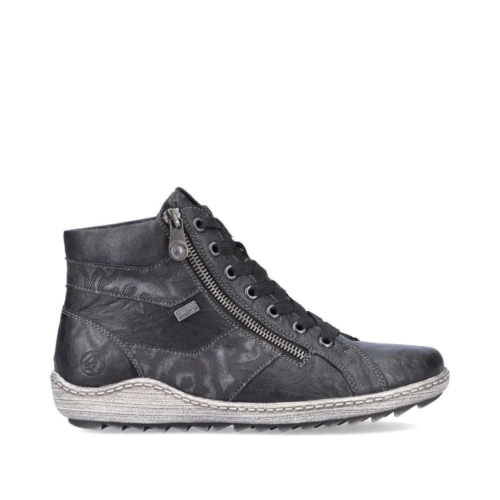 Remonte Ottawa Black Print Lace-Up Ankle Sneaker 6 Remonte Ottawa Black Print Lace-Up Ankle Sneaker - Image 4