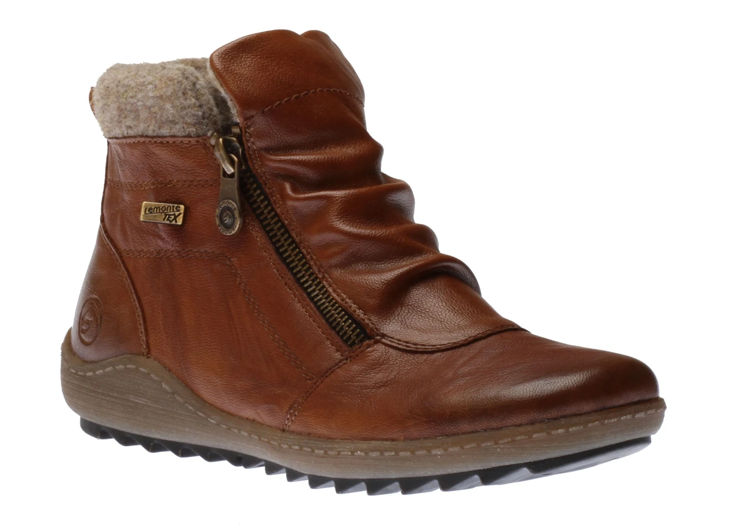 Remonte Ottawa Brown Ruched Zipper Boot 3 Remonte Ottawa Brown Ruched Zipper Boot