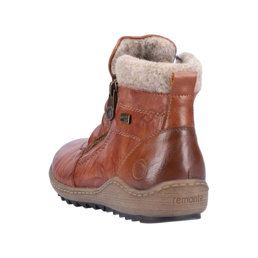 Remonte Ottawa Brown Ruched Zipper Boot 5 Remonte Ottawa Brown Ruched Zipper Boot - Image 3