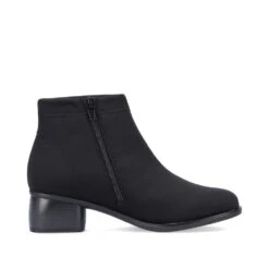 Remonte Stretch Black Zipper Water-Resistant Ankle Boot -Walking On A Cloud remr887200d