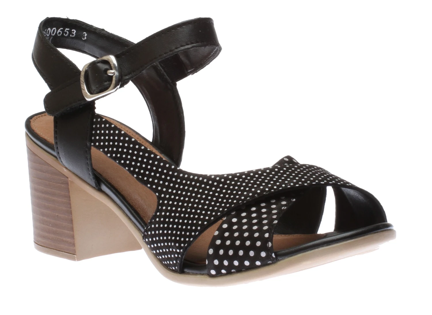 Remonte Talamon Black White Polka Dot Block Heel Sandal 3 Remonte Talamon Black White Polka Dot Block Heel Sandal