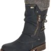 Remonte Mombasa Black Knit Mid-Height Boot -Walking On A Cloud ried807001