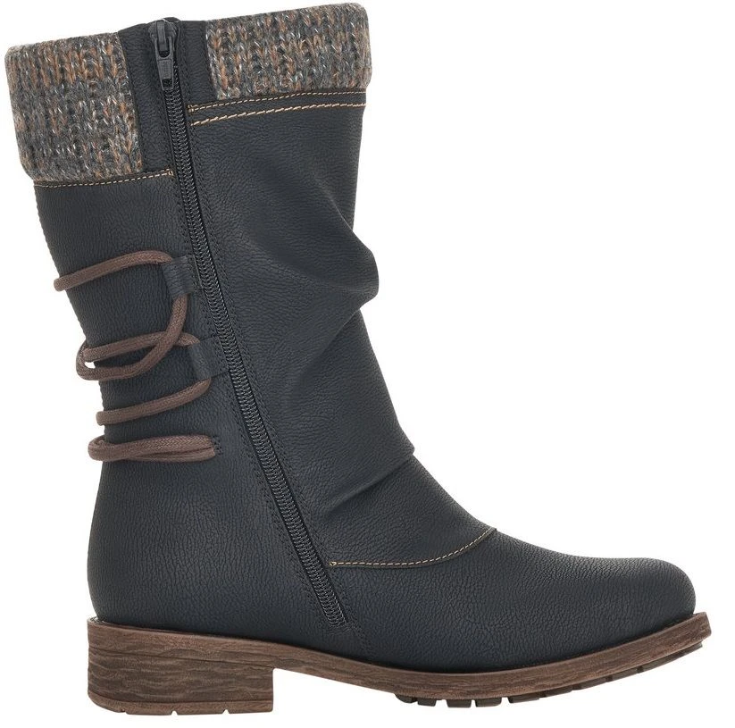 Remonte Mombasa Black Knit Mid-Height Boot 4 Remonte Mombasa Black Knit Mid-Height Boot - Image 2