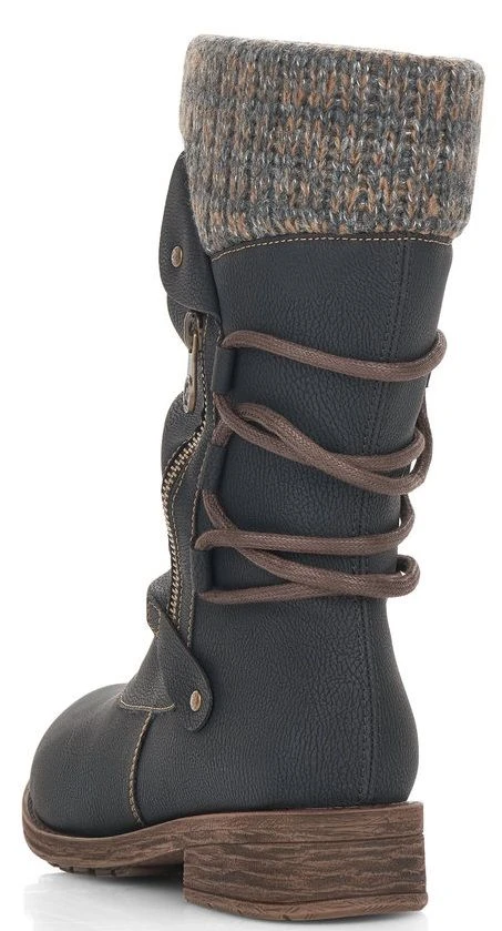 Remonte Mombasa Black Knit Mid-Height Boot 5 Remonte Mombasa Black Knit Mid-Height Boot - Image 3