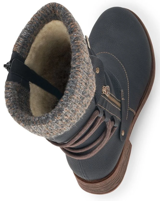 Remonte Mombasa Black Knit Mid-Height Boot 6 Remonte Mombasa Black Knit Mid-Height Boot - Image 4