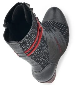 Remonte Ottawa Black Red Mid-Calf Boot -Walking On A Cloud ried879102b