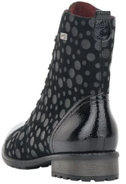 Remonte Largo Black Grey Polka Dot Lace-Up Ankle Boot -Walking On A Cloud rier330902c