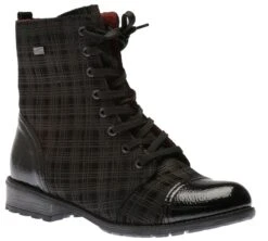 Remonte Largo Black Grey Tartan Ankle Dress Boot