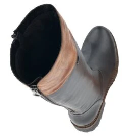 Remonte Cristallino Black Brown Leather Tall Boot 8 Remonte Cristallino Black Brown Leather Tall Boot -Walking On A Cloud rier658102b