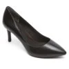 Rockport Total Motion Black Leather Pointed Toe Heel Dress Pump
