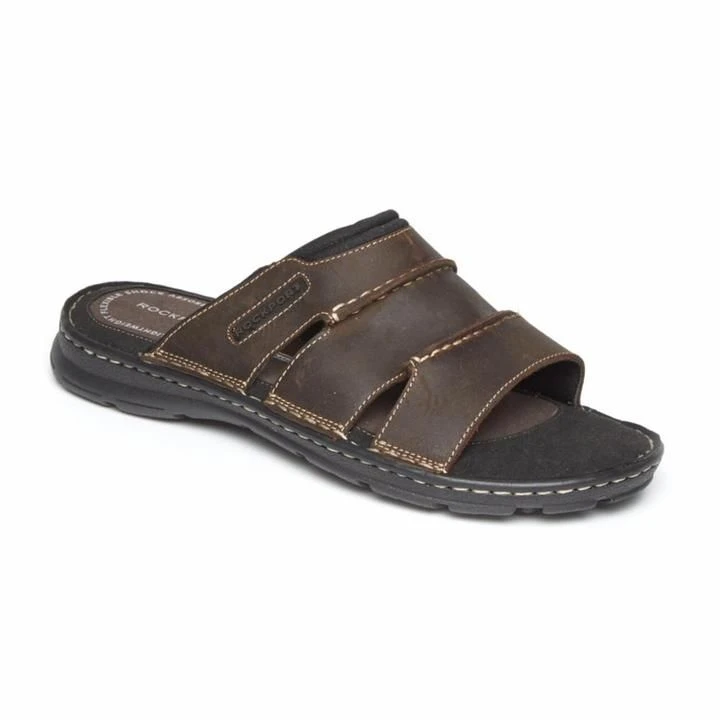 Rockport Darwyn Brown Leather Slide Sandal 3 Rockport Darwyn Brown Leather Slide Sandal