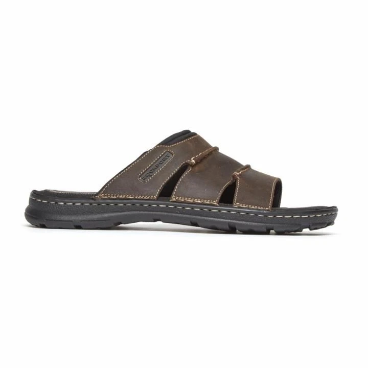 Rockport Darwyn Brown Leather Slide Sandal 4 Rockport Darwyn Brown Leather Slide Sandal - Image 2