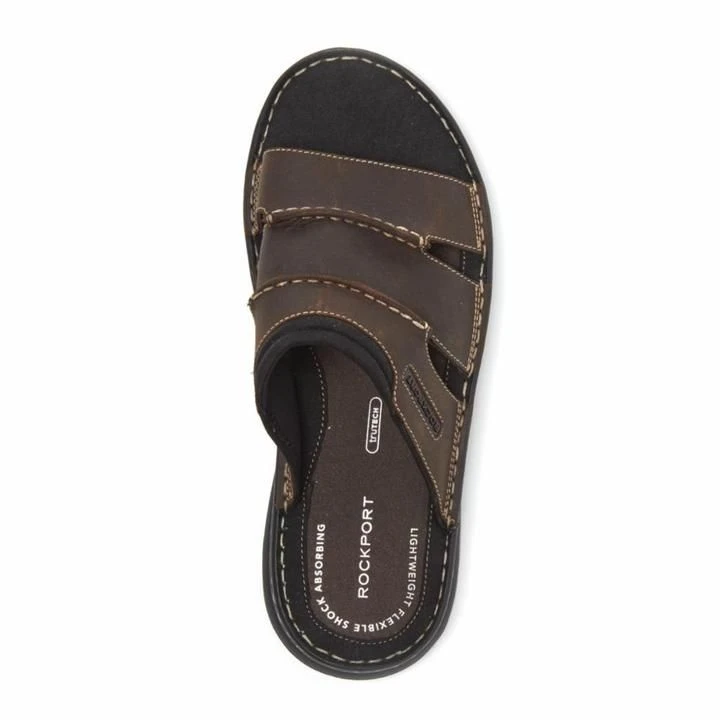 Rockport Darwyn Brown Leather Slide Sandal 5 Rockport Darwyn Brown Leather Slide Sandal - Image 3