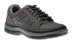 Rockport Get Your Kicks Grey Leather Wide Width Mudguard Blucher Sneaker
