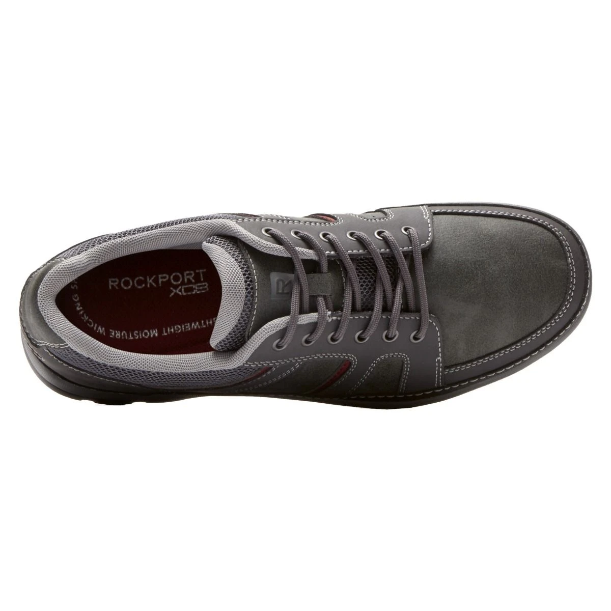 Rockport Get Your Kicks Grey Leather Wide Width Mudguard Blucher Sneaker 5 Rockport Get Your Kicks Grey Leather Wide Width Mudguard Blucher Sneaker - Image 3