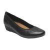 Rockport Judson Black Perforated Leather Wedge Pump -Walking On A Cloud rocjudsonpp01