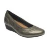 Rockport Judson Metallic Perforated Leather Wedge Pump -Walking On A Cloud rocjudsonpp11