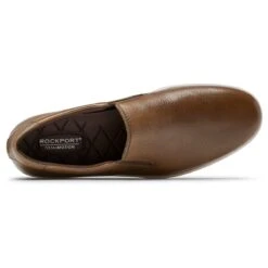 Rockport Total Motion Lite Cognac Brown Leather Slip-On Sneaker -Walking On A Cloud roctmliteso06b