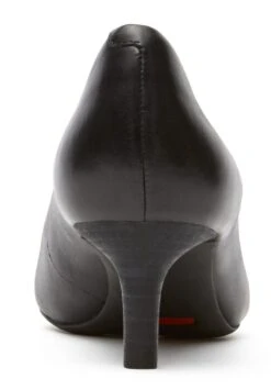 Rockport Total Motion Kalila Black Leather Kitten Heel Pointy Toe Dress Pump -Walking On A Cloud rocv7839601c